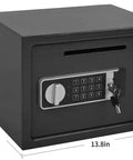 Drop Slot Depository Safe With Front Slot And Electronic Keypad Lock 0.58 Cu Ft Home And Hotel Cash Safe Box With Dimensions