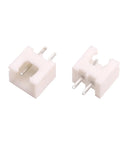 Premium XH2.54 2 Pin Male Female Wire Connector Kit showing two white connectors with tinned copper pins for electronics setup.