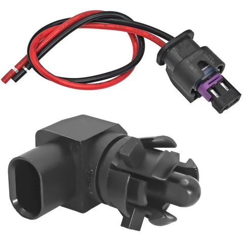 Ambient Air Temperature Sensor With Connector Pigtail Harness Compatible With Buick Envision 2016 2017 Cadillac ATS 2017 CT6 2016 Escalade 2015 2016 Escalade ESV 2015 2017 XT5 2017 GMC Acadia 2017 Canyon 2017 OEM 13583411 Replacement red and black wire sensor