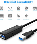 32 Foot USB 3.0 Active Extension Cable with 5V 2A Power Adapter and Built In Signal Booster Chips for Xbox One PS4 PC Printer Keyboard Mouse