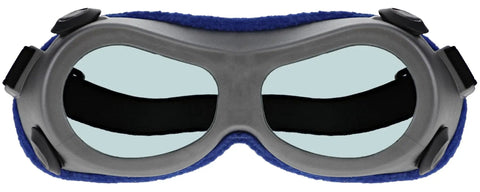 Top Tier Clear Lens Laser Safety Glasses With Heavy Duty OD Blocking For Holmium YAG And CO2 Lasers Featuring Rock Solid Ansi Z87 1 Compliance And Smooth Fit, front view with blue foam padding.