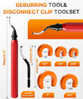 Slick 17 Piece Plumbing Kit With Depth Gauge And Pipe Deburring Tool For Sharkbite Push Fit Fittings Including Steel Blades For Copper Pvc Pex Cpvc with disconnect clip tools.