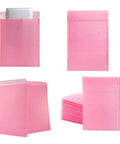 Pink Bubble Mailers 4x6 Inches 25 Pack Padded Self Seal Envelopes showing stacked and open views for shipping protection.