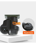 Heavy Duty Retractable Leveling Caster Engineered To Support 2200 Lbs Smoothly Includes A Snap Action Ratchet Lever, plastic base view.