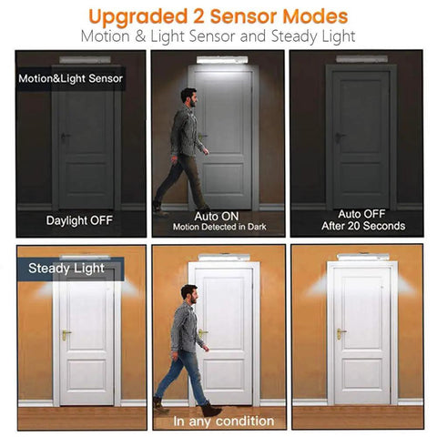 Wireless Led Under Cabinet Lighting With Motion Sensor Battery Powered Closet Light Auto On Off Modes Demonstration