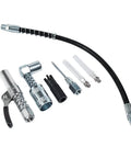 Grease Gun Accessory Kit With Needle Dispenser 90 Degree Coupler 12 Inch Hose Fitting Cleaner And More For Auto Shop Farm And Industrial Maintenance Gear on display