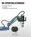 Oil spraying atomizer attached to a flexible rig with adjustable oil volume for 1200W Electric Tapping Machine for M4 to M24 holes.