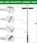 Diagram of 40 Inch Stainless Steel Soil Sampler Probe With T Handle For Lawn Garden Farm Soil Testing Beefy Core Sampling Tool