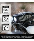 Micro 900 Front Bike Light LED USB Rechargeable Water Resistant For Mountain Road City And Urban Cycling, close-up view on bike