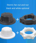 Heavy Duty Fan Nut Set, Replacement Assortment Of Locking Nuts For Pedestal, Table, Desk And Floor Fans, Durable ABS Hardware Kit For Quick, Secure Repairs And Easy Install, black and white