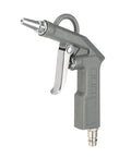 Badass Professional Grade Pneumatic Sprayer Kit Featuring Gravity Feed Airbrush Paint Gun Auto Tire Inflator Bar Psi Pressure Gauge Plus Coiled Air Hose For Garage Jobs - close-up of air nozzle with trigger.