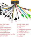 Wiring diagram for Universal BLDC Brushless Controller For Electric Bikes And E Scooters 24V To 60V 250W Or 350W 10A 15A Or 20A