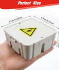 Open Splice Junction Box Single for Quick Fixes, Repair Open Splices in Seconds, 5 Second Installation Splice Box for Electrical Wiring, Durable Wire Junction Box for Home, Outdoor, and Industrial Projects, 4.3 in white plastic