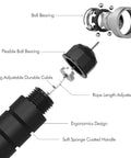 Diagram of Tangle Free Rapid Speed Jump Rope With Ball Bearings And Steel Cable, showing parts and soft sponge handle