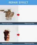 6 Inch Drywall Patch Kit Six Pack Self Adhesive 6x6 Aluminum Mesh Patches for Holes and Busted Plasterboard Wall Repair Easy to Install Quick Fix for Home and Office Walls showing repair before and after images.
