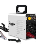 130A Mini Stick Welder 110V Arc Welding Inverter with Hot Start and Anti Stick, lightweight white welder with handle and digital display