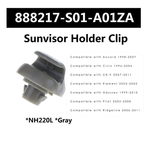 Gray sun visor clip replacement for Honda Accord 1998 2007, Civic 1996 2004, CR-V 2007 2011, Odyssey 1999 2010, Ridgeline 2006 2011