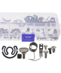Pro Grade Sewing Machine Replacement Screw Kit With Spring Set For Industrial Flat Machines, visible in clear plastic box
