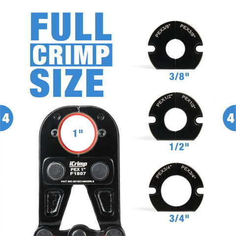 Pro Grade PEX Crimp Tool Kit With Three Eighths Inch Die Sets Copper Crimp Rings PEX Cutter Go No Go Gauge Fits ASTM F1807