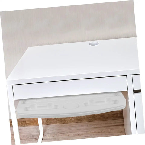 Pull Out Keyboard Tray Under Desk Smooth Glide Setup For Home Office Ergonomic Abs Platform partially extended from white desk.
