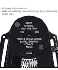 Premium Crimping Tool Kit With Quick Release Lever And Ergonomic Non-Slip Handles Perfect For Automotive Terminals Weather Pack Connections And Professional Wire Connector Crimping Jobs Today.. black steel crimping tool for 20-22 gauge closed barrel terminals