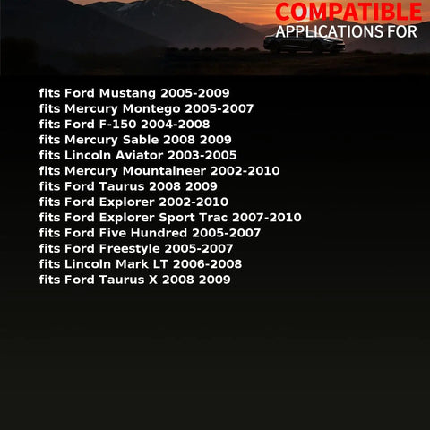 Text listing compatible vehicles for Rear Left Door Lock Actuator Direct Fit Replacement Fits Ford F150 Explorer 2002 To 2010.
