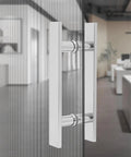 12 Inch Push Pull Door Handle Set For Glass And Wood Doors Double Sided H Shape Stainless Steel Bar on glass double doors