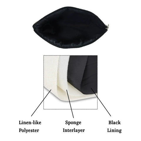 Interior view of Golf Makeup Bag For Women Gift Durable Organizer Pouch With Zipper Golf Themed Toiletry Bag showing materials