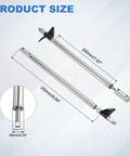 Diagram showing dimensions of RC Boat Drive Shaft With 2-Blade Propeller Kit, 250mm Shaft, 200mm Sleeve, 36mm Prop, Stainless Steel Joint.