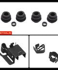 Must Haves Front Disc Brake Hardware Kit For Toyota RAV4 Corolla Prius Matrix Yaris I'm Getting My Car Fixed With This Solid Set Ready To Roll In Style And Stop Like A Champ. black brake clips and rubber boots, 8-piece set