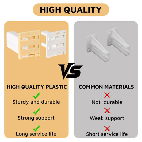Comparison of Drawer Slide Socket Set showing high quality plastic versus common materials for durable drawer track support