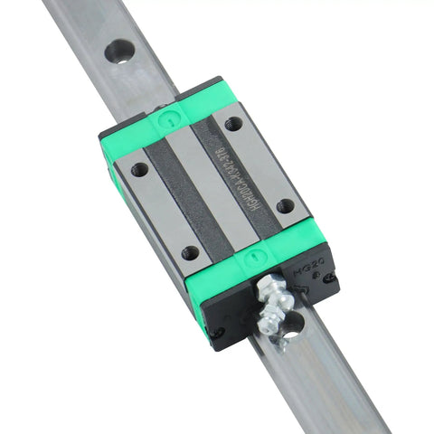 Close-up of Built Tough 2 Pack 1200mm HGR20 Linear Guide Rails showing mounting detail for DIY CNC kit