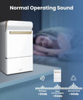 V2.0 Nugget Ice Maker Delivers Chewable Pebble Ice Fast with quiet operation, shown on a countertop beside sleeping person