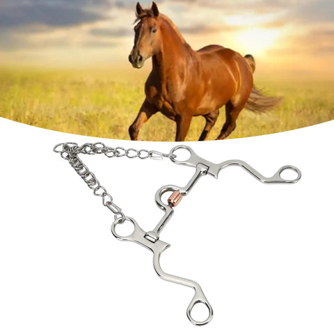 Copper Roller Horse Bit With Stainless Steel Construction for equestrian riding, smooth operation, 120mm size bit and horse image