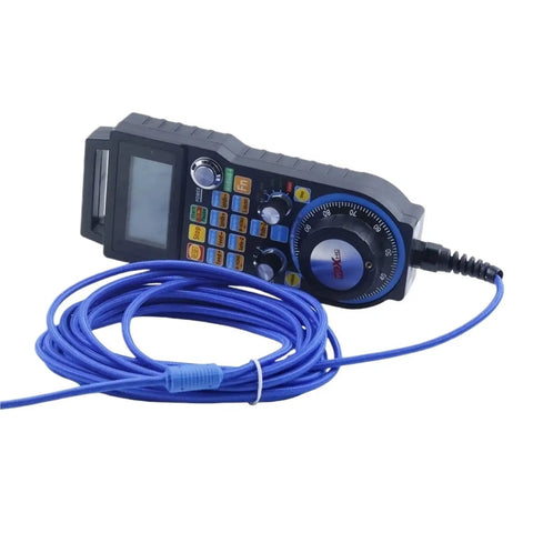 Rock Solid CNC Wired Electronic Handwheel For 4 Axis And 6 Axis Machines With LHB04B-4 Design Perfect For Precision Milling And Smooth Manual Control In Any Tight Shop Space Or Heavy Duty Workshop Setup, blue wired handwheel