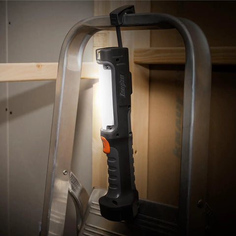 HC550 LED Flashlight Pack Of 2, Water Resistant Magnetic Work Light With AA Batteries Included on ladder
