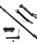 Five Piece Front Suspension Outer Tie Rods Kit With Tie Rod Adjusting Sleeve And Drag Link For Ford F-250 F-350 Super Duty 2005-2016 4WD Replacement Parts DS80749 ES80755 ES80754 ES3420S DS300008, black steel steering components