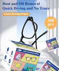 Lens cleaning wipes for glasses, 300 pcs, individually wrapped, Landen brand box