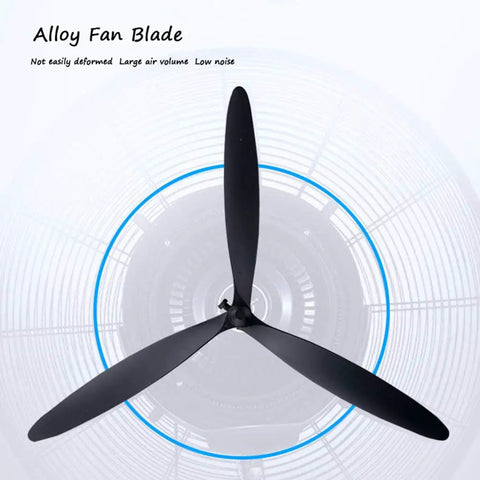 Alloy fan blade of Straight Up Heavy Duty Industrial Humidifying Misting Fan for powerful airflow and low noise.