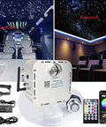 Lit Fiber Optic Star Headliner Kit With 700 Fibers, 13.1Ft RGBW Lights, waterproof cables, 32W power in a car and home setting