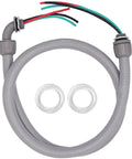 4-Foot Half Inch Electrical AC Whip Kit With Durable Nylon Liquid Tight Flexible Conduit, 10-Gauge Wires, Fittings Visible