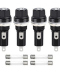 4 Pcs 6x30mm Fuse Holders For Panel And Chassis Mount Glass Fuse Sockets With Fast Blow 15A Fuse Kit Displayed