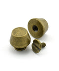 25 Pack Solid Brass Cone Spike Screw Back Studs For Purse And Handbag Feet Heavy Duty Antique Bronze Leather Craft Hardware Bold Kickass Diy Project Essentials, close-up view showing details and screw.