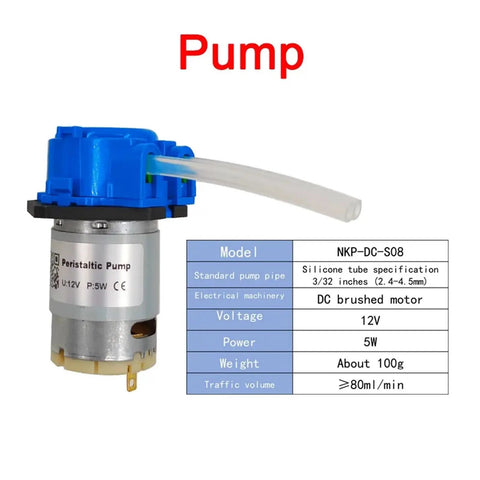 Adjustable 12 Volt 5 Watt Peristaltic Dosing Pump With Automatic Motor Control For Precise Liquid Metering And Chemical Handling Safe For Sensitive Industrial Applications Reliable Performance