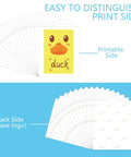 8.5x11 Sublimation Paper 150 Sheets 105G High Ink Release For Tumblers Mugs And T Shirts With Vivid Color Transfer Pro DIY Dye Sublimation Paper For Home Crafting And Small Batch Projects, showing printable and back side differentiation