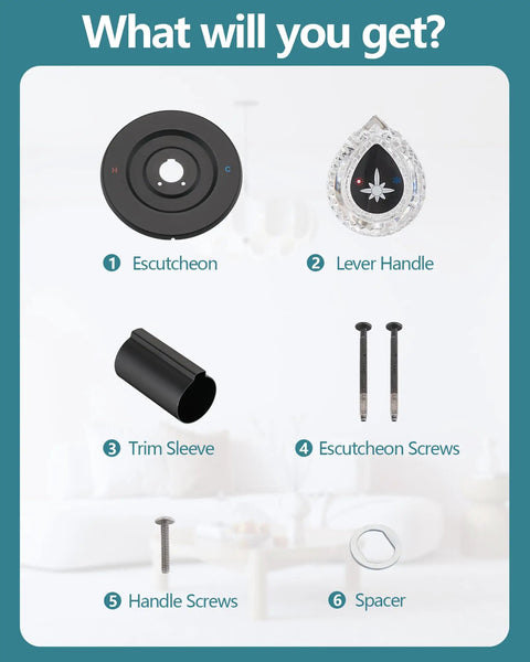 Moen Chateau Shower Trim Kit For Single Handle Valve With Matte Black Finish No Brainer Pull On Push Off Knob Compatible With 1220 And 1225 Cartridges Clear Hot Cold Labels On Knob And Escutcheon Includes Escutcheon Plate Cartridge Not Included, parts shown