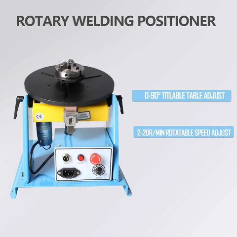 Portable 10Kg Welding Positioner Turntable With 180mm Working Table 0 To 90 Degree Tilt 2 To 20 RPM Rotational Speed 110V Compact Pro Grade Welder Rotator Lightweight 9Kg For DIY Shop Projects HD10