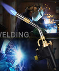 Propane Torch Head With Three Nozzles Trigger Start MAP Pro Gas Torch Push Button Igniter Welding Torch in use
