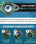 Beefy Pack Of 2 Flange Mounted Pillow Block Bearings UCFL204-12 Self Aligning Chrome Steel AISI 52100 with alignment steps