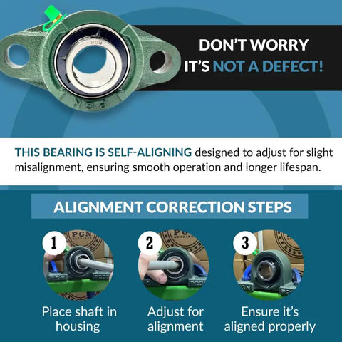 Beefy Pack Of 2 Flange Mounted Pillow Block Bearings UCFL204-12 Self Aligning Chrome Steel AISI 52100 with alignment steps